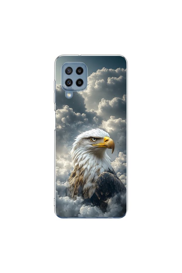 Samsung Galaxy M22 Compatible Eagle Design Transparent Case