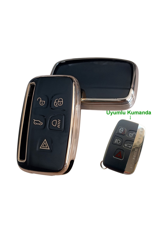 Range Rover Jaguar Compatible Remote Key Case Cover Auto Keychain Black Gold