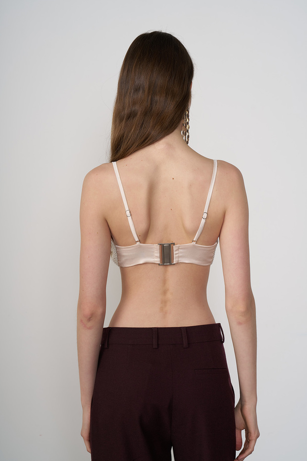 Hand Embroidered Asymmetrical Bra - 4