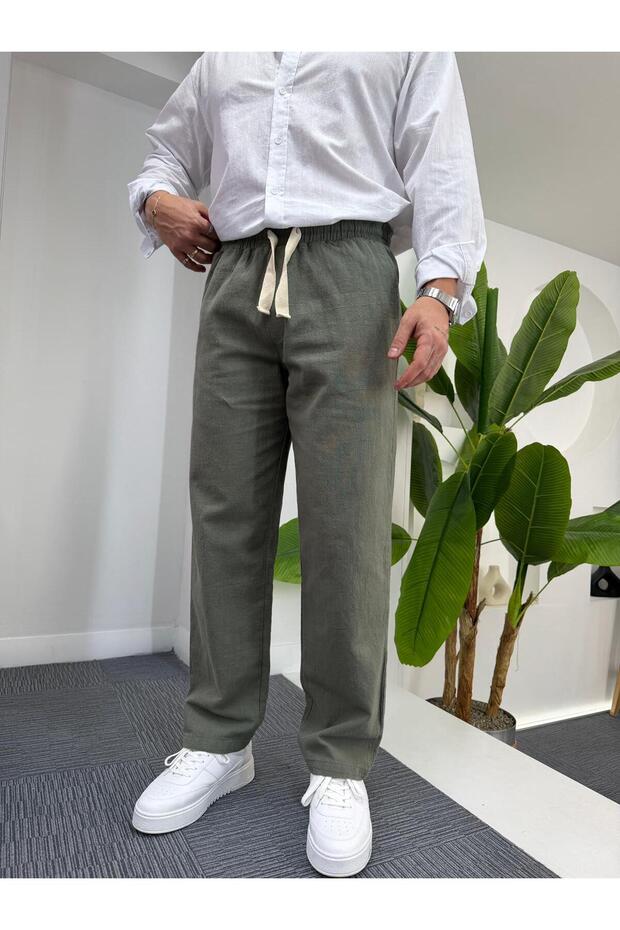 GG Basic Baggy Keten Pantolon