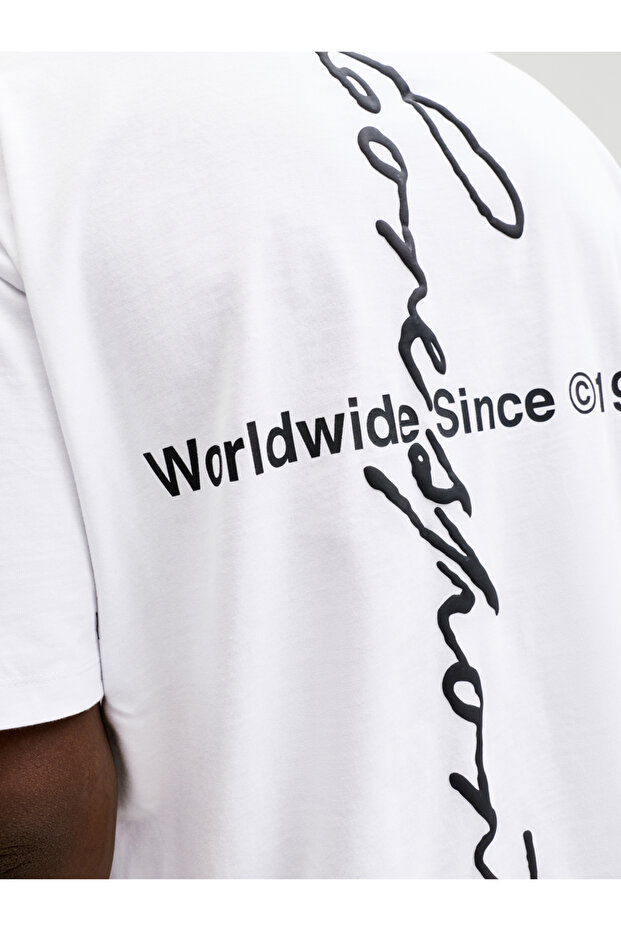 White Crew Neck Script Back T-Shirt - 7