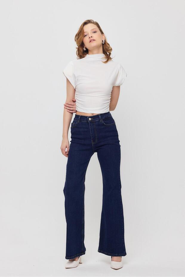 Padded High Collar Draped Blouse