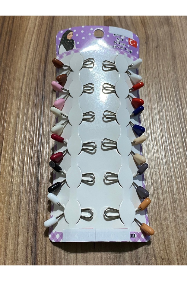 Mixed Color Scarf Clip 1 Card 12 Pieces