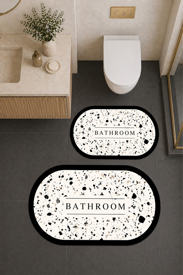 Digital Printing Modern Patterned Modern Bathroom Rug Double Bath Mat (40Cmx60Cm) and (60Cmx100Cm)