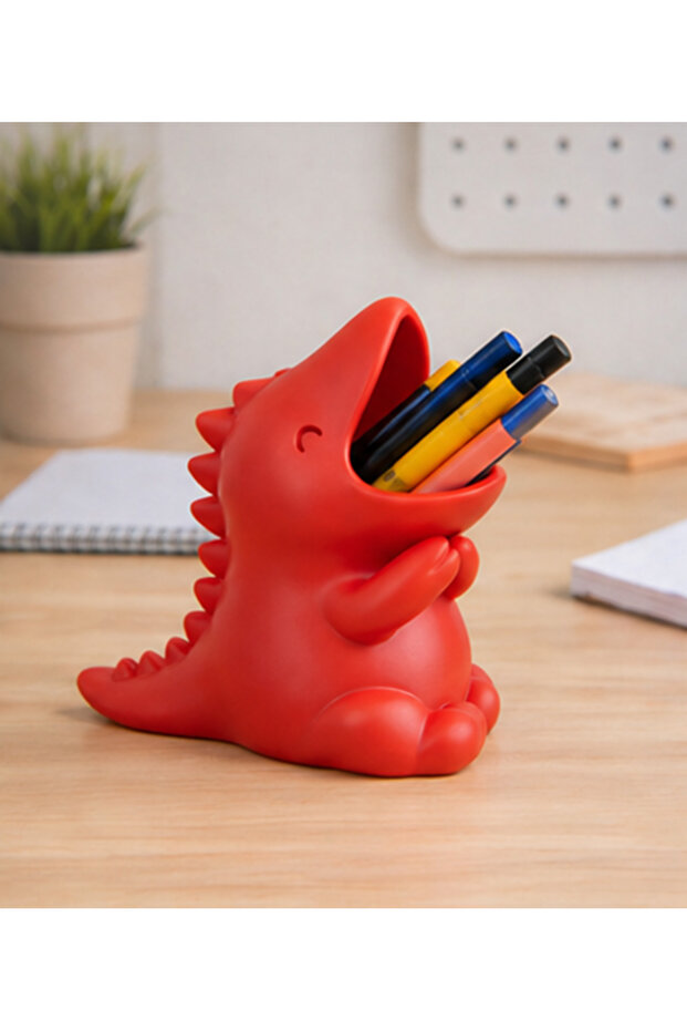حامل أقلام على شكل ديناصور - لعبة زخرفية ومنظم للمكتب 🦖