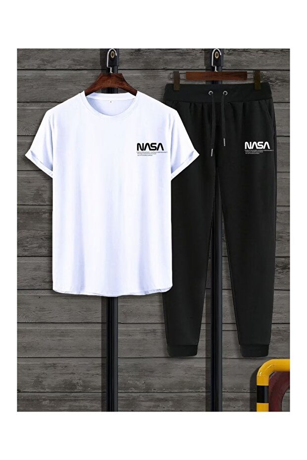 Hanangiyim Unisex Oversize Ultra Comfortable Summer Casual Short Sleeve T-Shirt Sweatpants Set Sportswear Basic