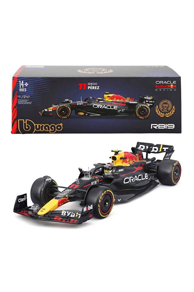 1:24 Red Bull Rb19 Formula 1 Racing Car Sergio Perez Model Vehicle 3+ Years Licensed Collection Series with Display Case