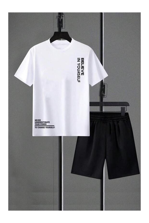 Calle Unisex Oversize Shorts Set Short Sleeve T-Shirt Comfortable Fit Summer Casual Sports