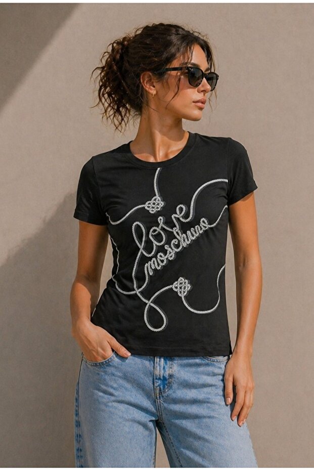 Slim Fit Cotton Typography Printed Cotton T-Shirt