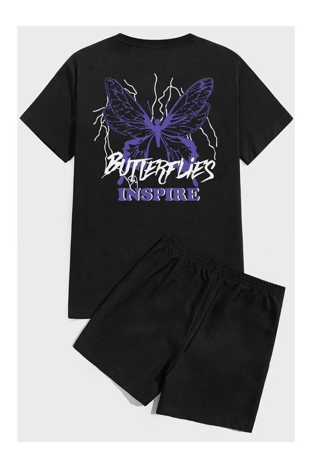 Calle Unisex Oversize Shorts Set Short Sleeve T-Shirt Comfortable Fit Summer Casual Sports