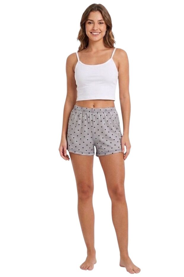 Fi̇ti̇lli̇ Shorts Single Jersey Top Basic Pajama Set