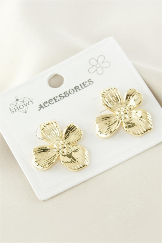 Gldisptm Flower Metal Earrings (12213) - Yellow