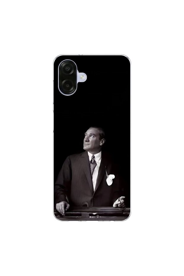 Samsung Galaxy A07 Compatible Ataturk 3 Design Transparent Case
