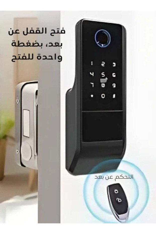 قفل باب ذكي ببصمة الإصبع ولوحة مفاتيح، مع خاصية التعرف السريع خلال 0.45 ثانية، قفل رقمي بدون مفتاح