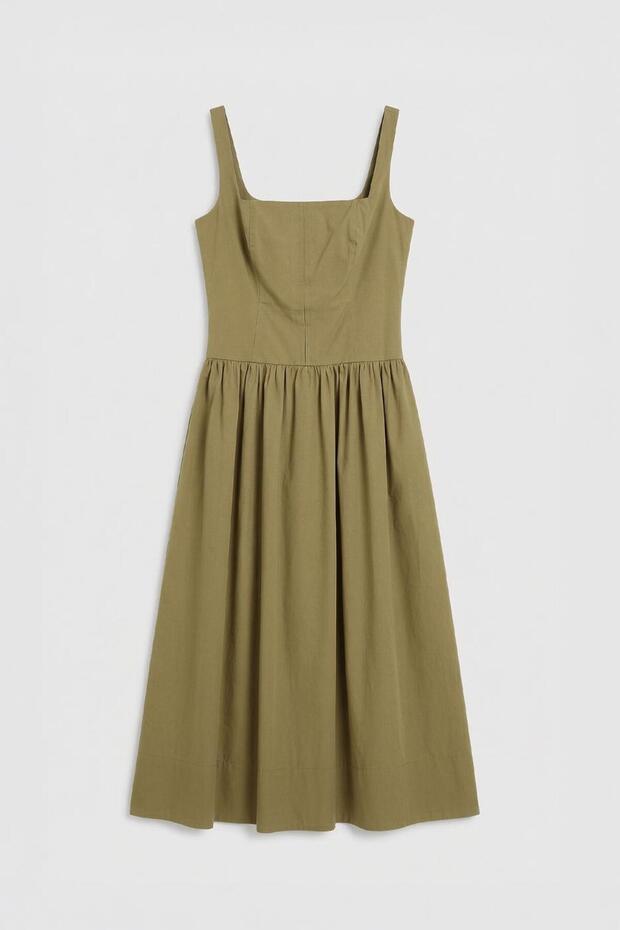 Askılı Cotton Midi Elbise