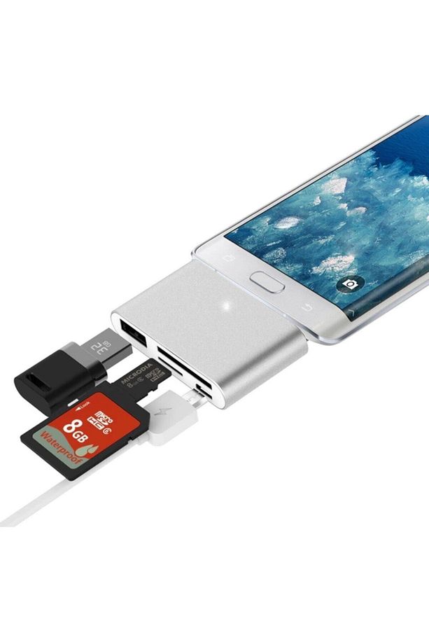 4397 Type C Usb 3.1 Kart Okuyucu Sd Microsd Tf Hub All In Çevirici Dönüştürücü Adaptör - 5