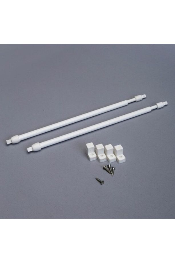 40 - 60 Cm Ayarlanabilir Briz Çubuğu 2 Adet Alüminyum Perde Borusu 4 Adet Başlık - 1