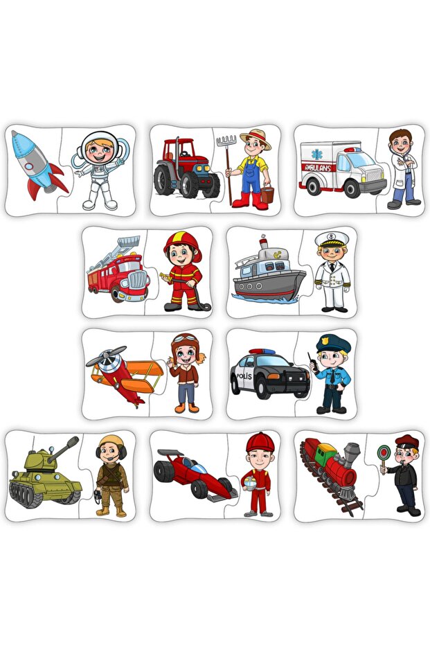 Renkleri Tanıyalım + Meslekler Ve Taşıtlar 2'li Set Eğitici-öğretici Yapboz - 8