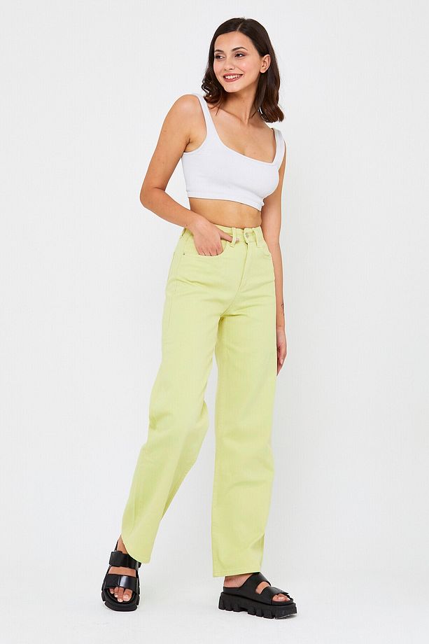 Sarı Wide Leg Yüksek Bel 1119 - 1