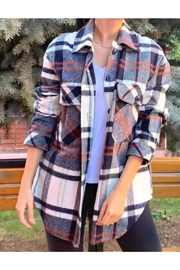 Oduncu Oversize Ekose Desenli Gömlek