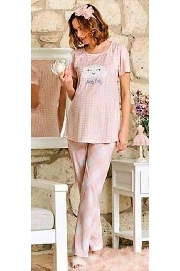 Hamile Pijama Takımı Mavi - 1