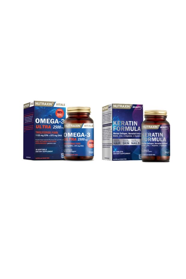 Omega 3 Ultra 2500 Mg 30 Soft Capsules + Keratin Formula 60 Tablets
