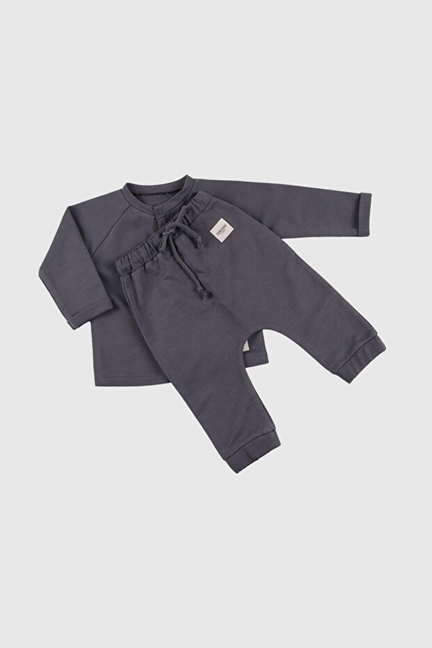 Bağcıklı Basic Pantolon Antrasit Gri - 4