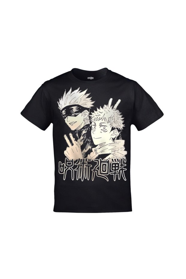 Jujutsu Kaisen Satoru Gojo Yuji Itadori Printed Unisex Black T-shirt