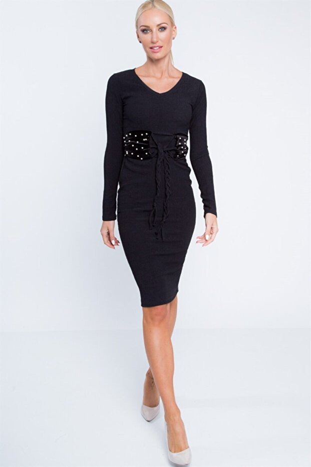 Fiyonklu Midi Elbise - 2