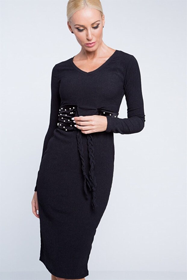 Fiyonklu Midi Elbise - 3