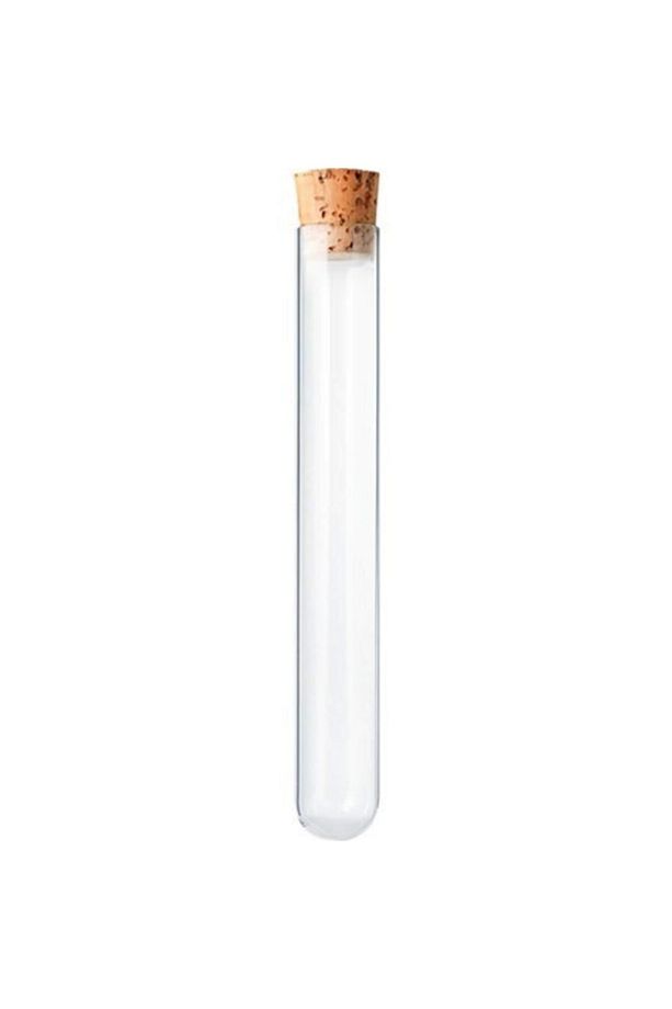 Mantar Tıpalı Dibi Yuvarlak Cam Şişe Deney Tüpü Şişe Boyu 10 Cm Ağzı 1.5 Cm 10 Adet - 1