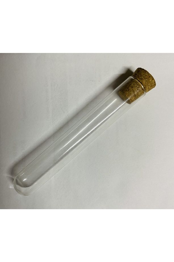Mantar Tıpalı Dibi Yuvarlak Cam Şişe Deney Tüpü Şişe Boyu 10 Cm Ağzı 1.5 Cm 10 Adet - 2