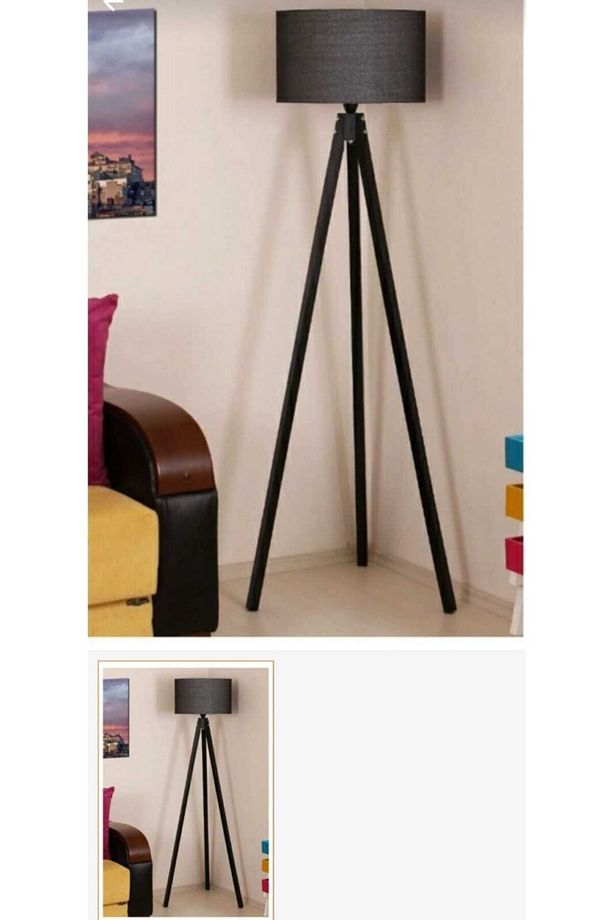 3 Ayaklı Tripot Lambader Siyah - 1