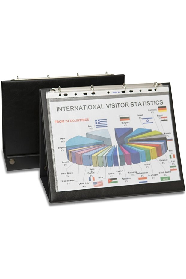 A4 Biala 4 Ring Presentation Triangle Document Presentation Folder 33x27 Cm - 1