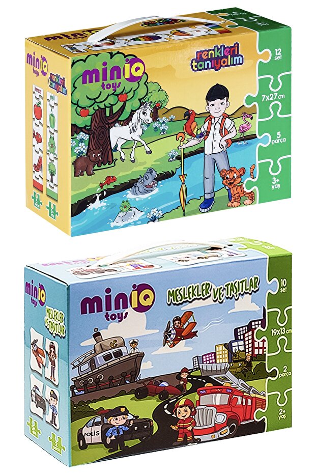 Renkleri Tanıyalım + Meslekler Ve Taşıtlar 2'li Set Eğitici-öğretici Yapboz - 2