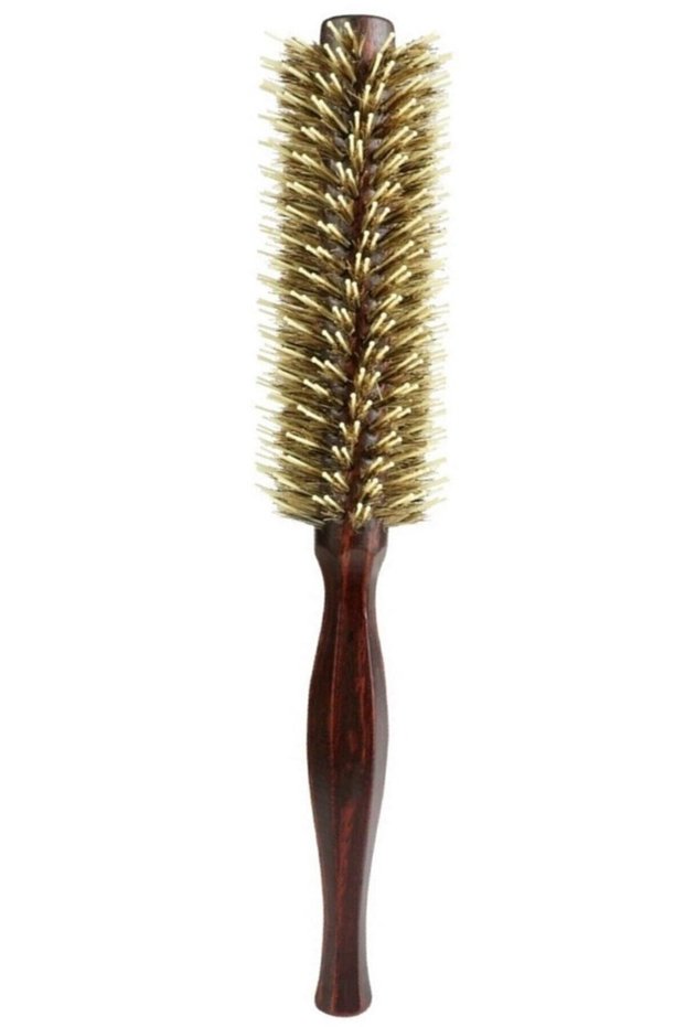 Lom1222 Afro Pick Wooden Blow Dry Brush, Natural Bristle & Fireproof Nylon Teeth