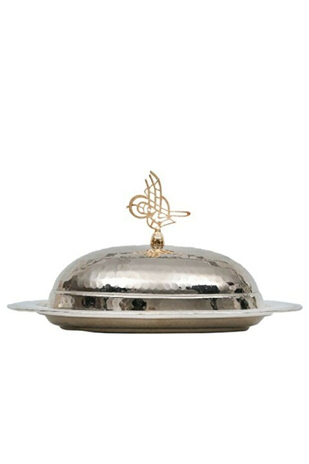Nickel Forged Handcrafted Boat Copper Rotary Serving and Presentation Plate 30 cm