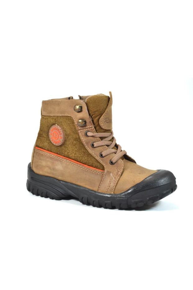 8602 Hakiki Deri Kum Fermuarlı Erkek Çocuk Bot - 2