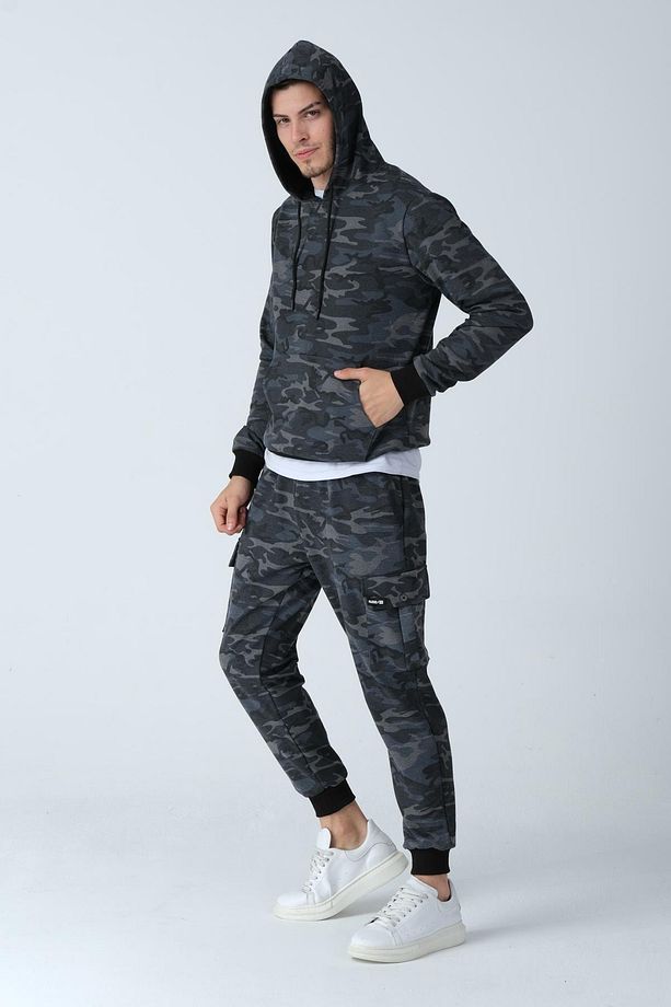 Kamuflaj Desenli Kapüşonlu Sweatshirt (e21-72100) - 2