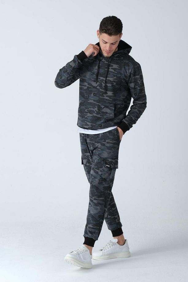 Kamuflaj Desenli Kapüşonlu Sweatshirt (e21-72100) - 5