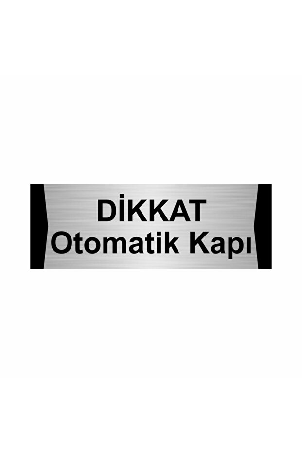 Attention Automatic Door 10X20Cm Silver Color Metal Directional Sign