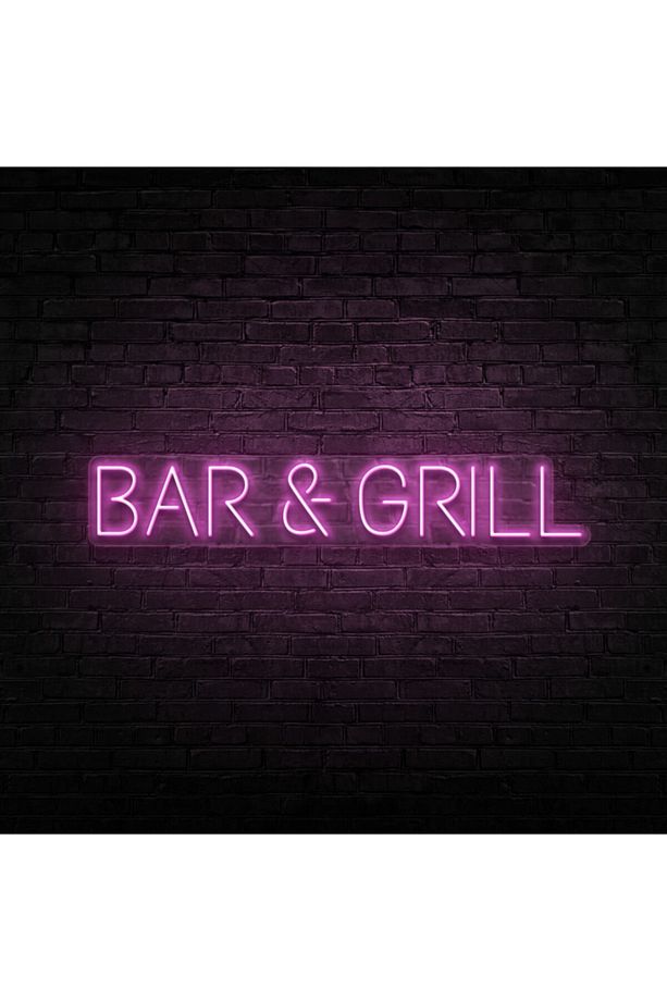 Bar Grill Neon Led Duvar Yazısı Dekoratif Duvar Aydinlatmasi Gece Lambası - 3