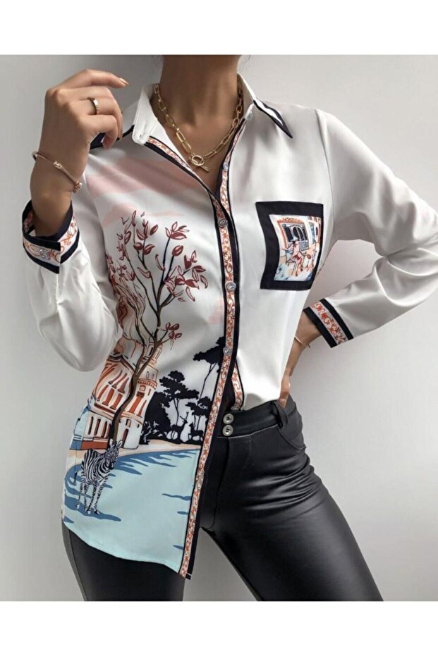 Baskılı Gömlek - 1