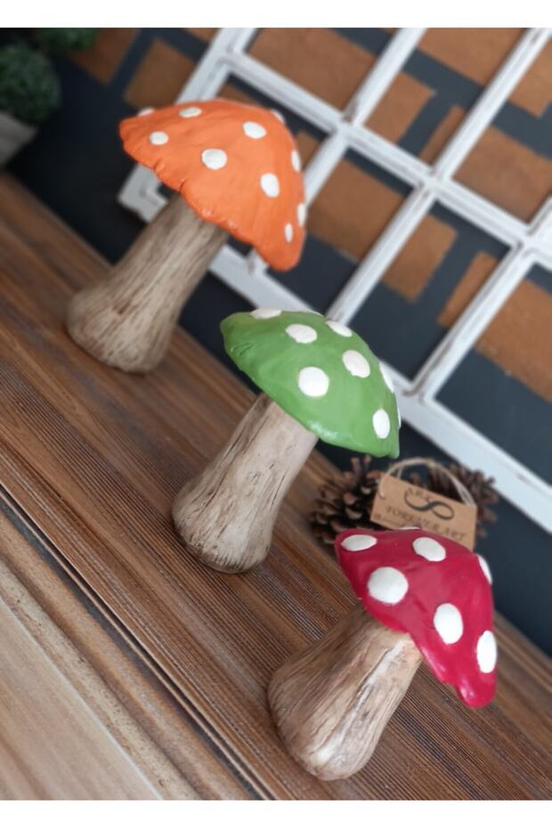 Mantar Polyester Obje Üçlü - 2