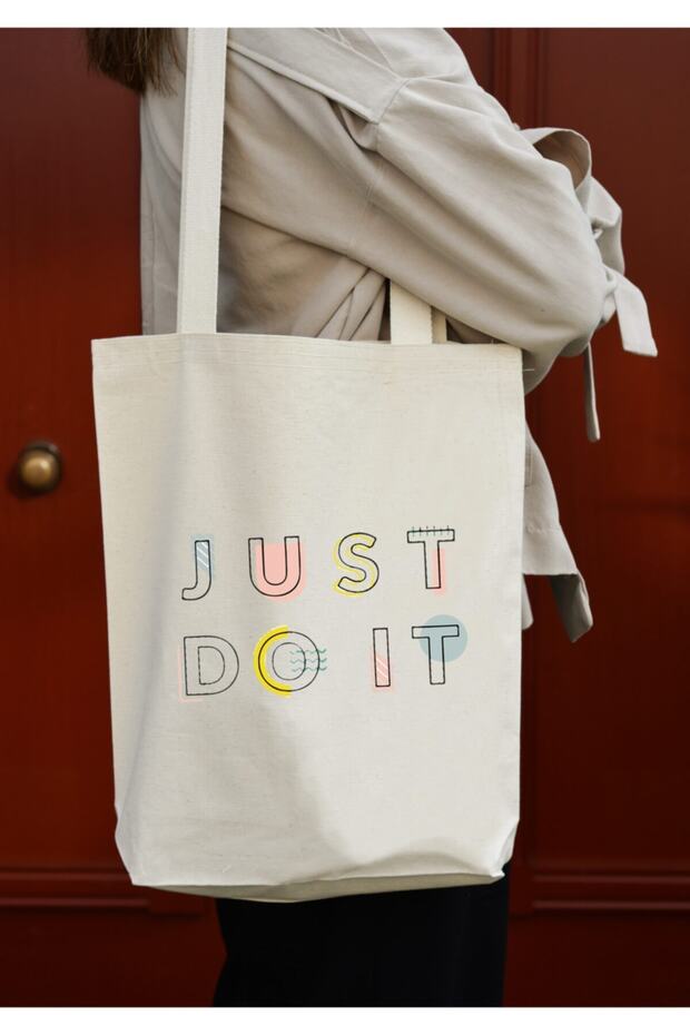 Canvas Just Do It Printed Bag
