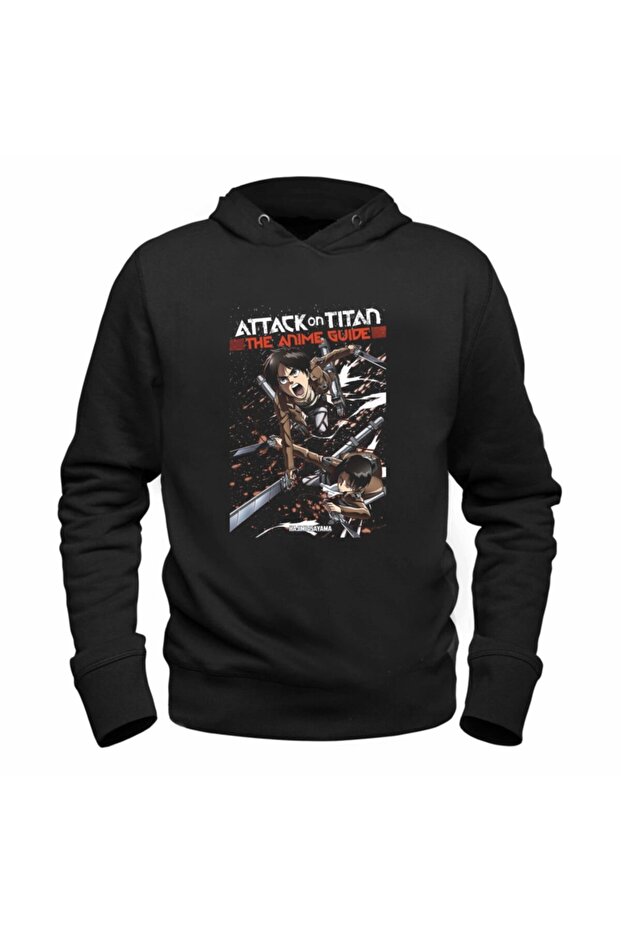 سويت شيرت أسود مطبوع عليه Attack On Titan