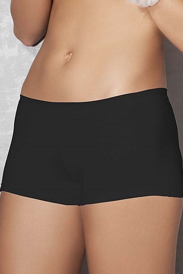 Kadın Siyah Modal Normal Paça Boxer Şort - 1