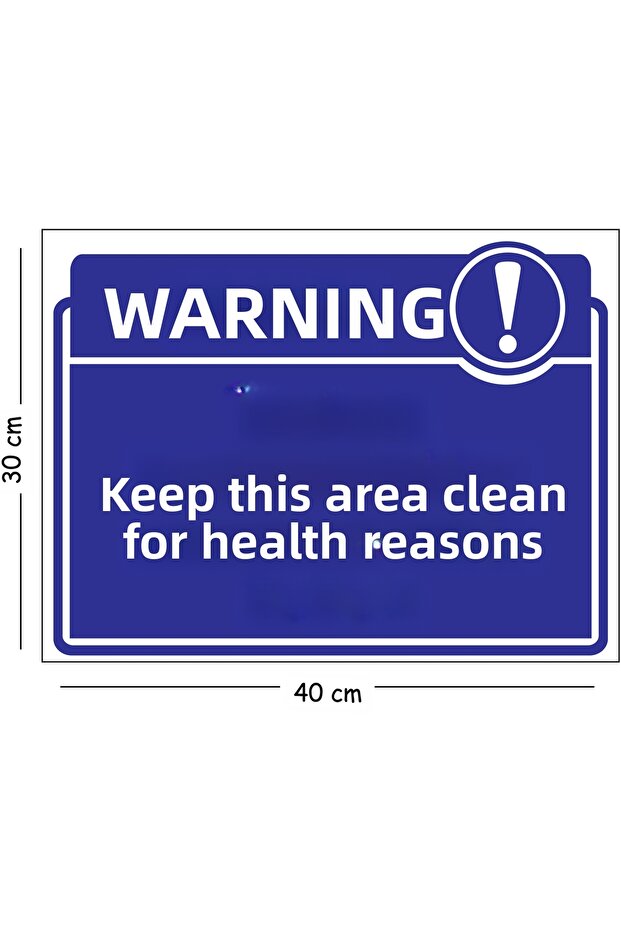 Metal Keep This Area Clean for Health Reasons 30X40 cm A3 Warning Work Safety Sign