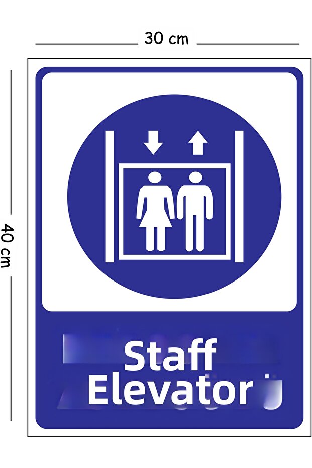 Metal Staff Lift 30X40 cm A3 Warning Work Safety Sign