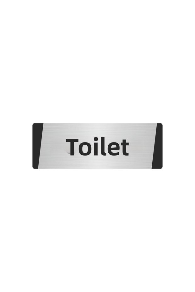Toilet Metal Warning Sign 10X20 cm Silver Color